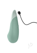 Womanizer Vibe Sage noiseless clitoral vibrator with flexible head and UltraWave technology in green color.