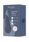 Womanizer Vibe Dark Blue packaging, featuring a silent clitoral vibrator with UltraWave Vibration technology.
