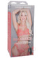 Main Squeeze Kenna James ULTRASKYN stroker packaging with model in pink lingerie, showcasing variable pressure feature.