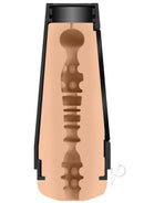 Cross-section of Lexi Luna ULTRASKYN stroker showcasing textured interior for lifelike sensation.