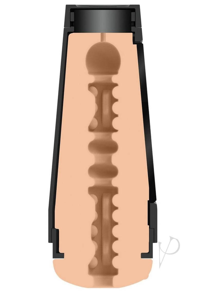 Cross-section of the Main Squeeze Valerica Steele stroker showcasing textured ULTRASKYN interior design.