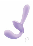 Bodywand I.D Petal Silicone Strapless Strap-On Lilac, featuring a unique harness-free design for intimate pleasure.