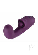Bodywand I.D Bump Dual Stimulating Clitoral Vibrator Wine in purple silicone design for internal and external pleasure.