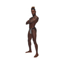 Male Power Sexagon Strappy Ring Jock Gray L/XL modeled by a man, showcasing its bold design and supportive fit.