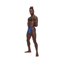 Male Power Sexagon Micro V Thong Royal L/XL on a model showcasing modern style and bold design.