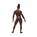 Male Power Sexagon Micro V Thong Royal L/XL showcased on a model from the back, highlighting its sleek design.