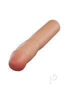 Performance Plus 1.5 Inch Silicone Penis Extender Vanilla in realistic skin tone for added length and girth.