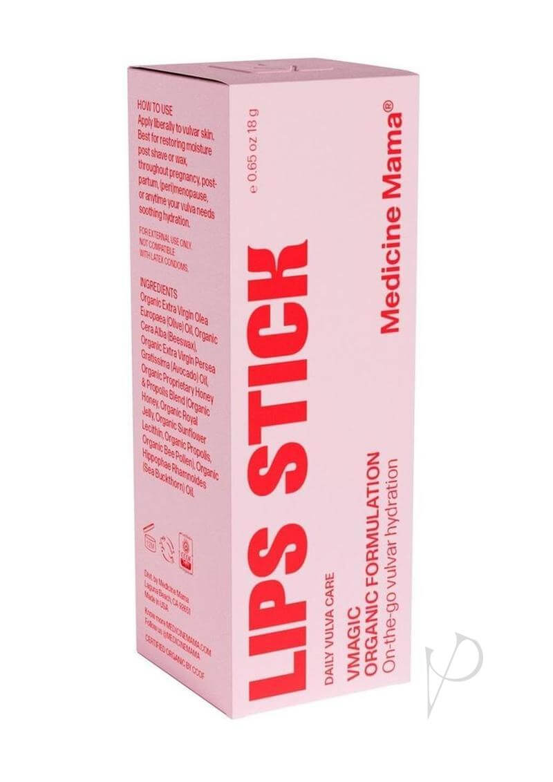 VMagic Lip Stick 0.65 Oz by Medicine Mama packaging showing the organic formulation for on-the-go hydration.
