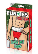 Fundies Santa Hat Thong OS Red White packaging featuring a festive design and cheeky holiday theme.