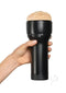 Hand holding Feel Britney Amber Stroker from Kiiroo Stars Collection.