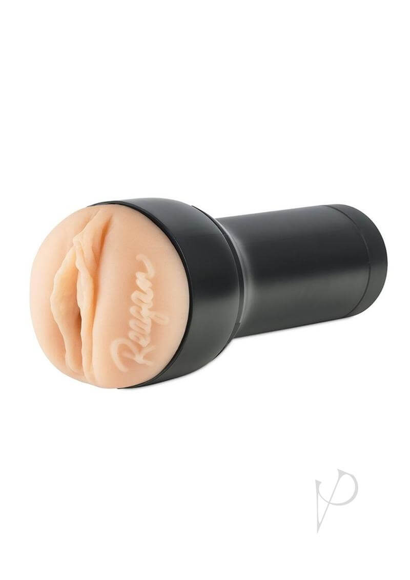 Feel Reagan Foxx Stroker from Kiiroo Stars Collection, black casing with realistic texture, designed for immersive experience.
