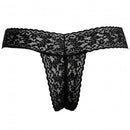 Love To Love Secret Panty 2 Vibrating Panty Set Black Onyx displayed: elegant black lace G-string design.