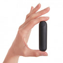 Love To Love Secret Panty 2 Vibrating Panty Set Black Onyx rechargeable bullet in hand for discreet stimulation.