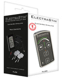 ElectraStim Flick Stimulator Pack EM60-E package showing contents and controls for electrostimulation.