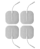 ElectraStim Square Self Adhesive Pads Pack of 4 ready for electrostimulation with conductive adhesive design.
