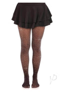 Leg Avenue Spandex Lurex Rhinestone Tights in black and silver, styled with a black flared skirt.