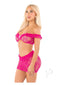 Bow Net Ruffle Bra Low Mini Skirt Mag Os-1