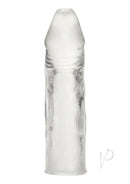 Blue Line 6.5 Inch Realistic Penis Extension Clear displayed against a white background.
