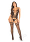 Lace Net Cami Stocking Gstring Blk Os-3