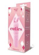 Bodywand Cuties Rabbit Silicone Rabbit Vibrator Pink packaging featuring a playful bunny design and 10 vibration modes.