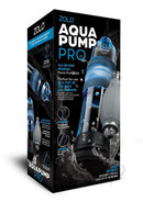 Zolo Aquapump Pro Silicone Penis Pump Black/Blue packaging showcasing features and design for effective use.