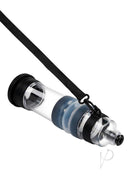 Zolo Aquapump Auto Pro Silicone Penis Pump Black/Blue with strap for hydro and air pumping.