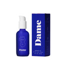 Dame Sex Oil Massage Oil 2 Oz in a blue bottle with a pump cap and matching box, designed for sensual massage and relaxation.