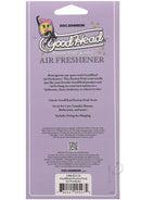 Goodhead Passion Fruit Air Freshener back packaging, highlighting tropical scent and hanging features.