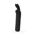 Happy Rabbit Silicone Bullet Vibrator With Ears Black features bunny ears for clitoral pleasure in a compact design.