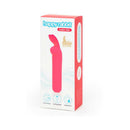 Happy Rabbit Silicone Bullet Vibrator With Ears Pink packaging showcasing its sleek design and bunny ears for clitoral stimulation.