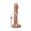 Tantus Pop Squirting Dildo Honey with syringe for realistic ejaculation play, body-safe silicone design.