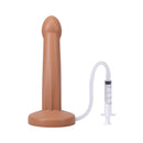 Tantus Pop Squirting Dildo Honey with syringe for realistic ejaculation play in silky silicone.