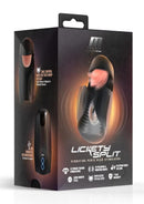M For Men Lickety Split Vibrating Head Stimulator Black packaging featuring sleek design and multiple stimulation modes.