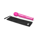 Le Wand Rechargeable Vibrating Massager Magenta with black storage pouch.