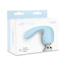 Le Wand Flexi Posable Silicone Attachment in light blue packaging with a contoured design.