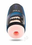 Zolo Upstroke Rechargeable Stroker Black with realistic sleeve and stimulating beads, perfect for solo play.
