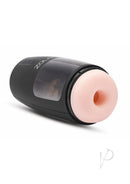 Zolo Upstroke Rechargeable Stroker Black automatic thrusting adult toy with realistic inner sleeve.