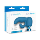 Le Wand Petite Dual Weighted Silicone Attachment packaging showcasing ergonomic design and premium materials.