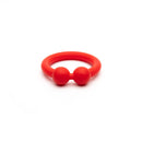 Sport Fucker Bullring Silicone Cock Ring Red on a white background showcasing its bold design and firm silicone material.