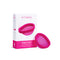 INTIMINA Ziggy Cup 2 Flat Fit Menstrual Cup Size B in pink packaging and product display.