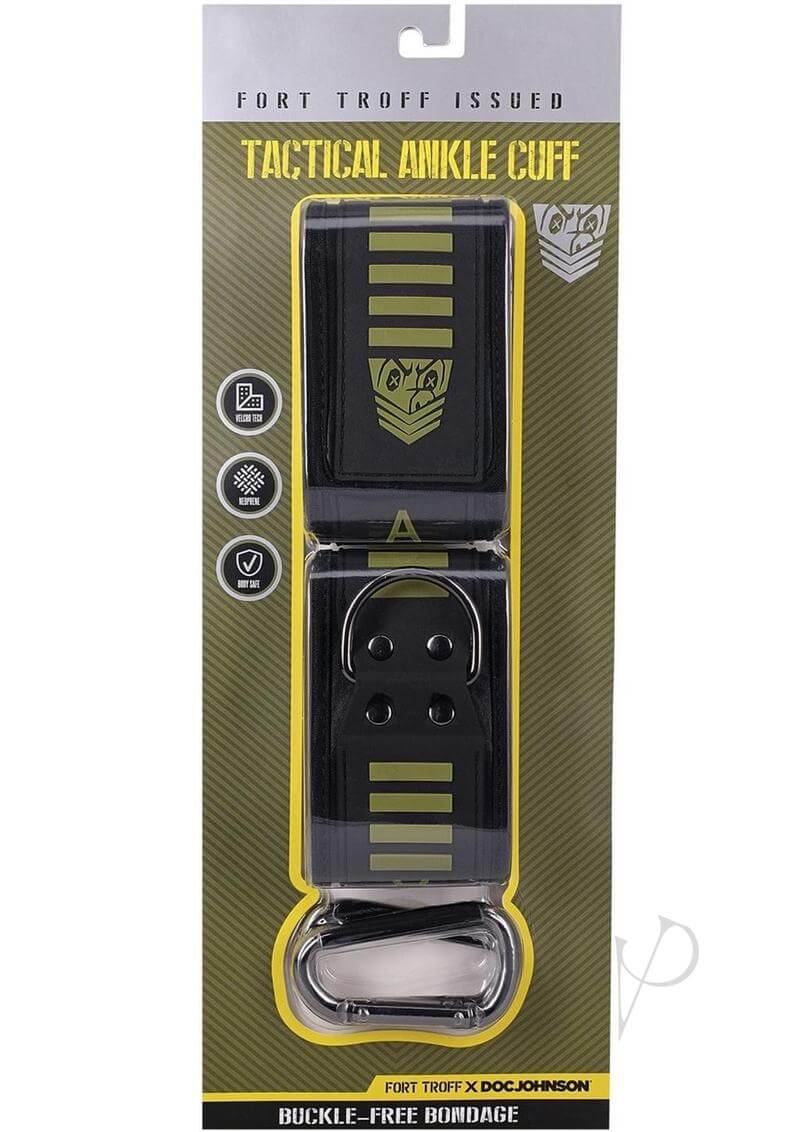 Fort Troff Tactical Ankle Cuffs in packaging, featuring buckle-free design and adjustable Velcro straps.