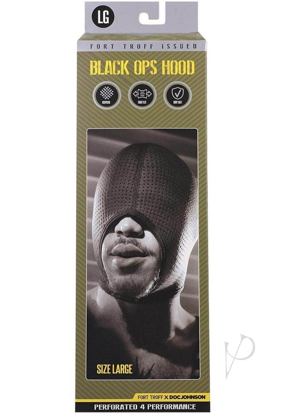 Fort Troff Black Ops Hood in large size, perforated neoprene design for performance and breathability.