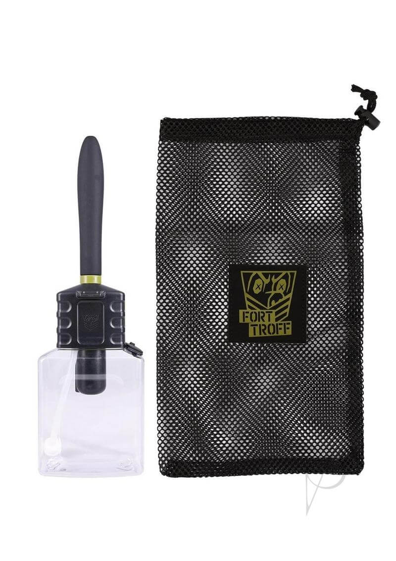 Fort Troff Hydro-Pro Cleaning System in black and clear with mesh storage bag for convenient cleaning.
