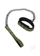 Fort Troff tactical collar and leash set in black and green, featuring soft Neoprene and a durable chain.