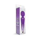 Nixie Rechargeable Wand Massager Purple Ombre Metallic in stylish packaging with textured silicone and ombre design.