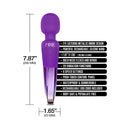 Nixie Rechargeable Wand Massager Purple Ombre Metallic features 20 vibration functions and soft silicone design for deep relaxation.