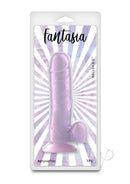 Fantasia Ballsy Dildo 6.5 Inch Purple product packaging featuring lifelike design and shimmer.
