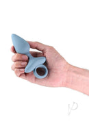 Hand holding the Renegade Orion Rechargeable Silicone Anal Plug Gray for enhanced anal play experiences.