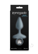 Renegade Orion Rechargeable Silicone Anal Plug Gray in packaging, showcasing its sleek design and function.