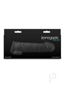 Renegade Annex Silicone Penis Extension Thick Chocolate packaging showcasing the liquid silicone material and design.